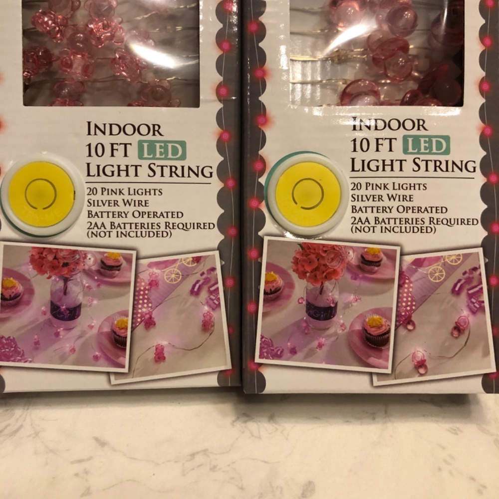 2 Sets-Pink Baby  LED “Pacifier” string lights - Picture 3 of 5